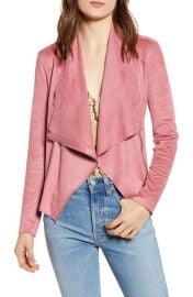 Faux Suede Drape Front Jacket at Nordstrom